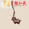 Llavero Artístico de Caballo de Madera Tallada con Diseño de Caballo del Zodiaco Pintado, Colgante para Cadena de Teléfono DIY