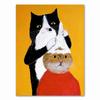 Póster de Gato de Dibujos Animados Pintura Lienzo Pintura al Óleo Arte Imagen Sala de Estar Dormitorio Infantil Guardería Decoración del Hogar Pintura Núcleo