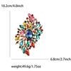 Broche grande de cristal con diamantes de imitación de aleación, muy popular en Europa, América y África, exquisito broche de ramillete para mujer, ideal para combinar con todo.