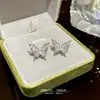 Brincos Borboleta de Zircônia Super Brilhante Estilo Coreano Nicho Elegante Versátil Simples Acessórios de Brincos de Luxo Acessível de Alta Qualidade para Mulheres