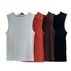 Louvre Verano Nuevo Estilo Coreano Holgado Acanalado Racer Chaleco Ajustado Elástico Sin Mangas para Mujer