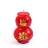 Taza de Vidrio Calabaza Vela Año Nuevo Luz Eterna Iluminación Nuevo Estilo Rojo Generaciones de Fortuna y Prosperidad Vela sin Humo para Adoración y Uso en el Hogar