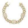 Nuevo hip-hop transfronterizo pulsera cubana de circonita de amor de 11 mm moda europea y americana pulsera para damas una venta al por mayor