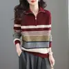 Suéter de punto con media cremallera talla grande 2026 para mujer, nuevo estilo otoño e invierno, adelgazante y rejuvenecedor, capa base casual versátil
