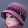 Gorro de Invierno para Personas de Mediana Edad y Mayores Mamá Gorro Cálido de Felpa para Personas Mayores Gorro de Punto de Algodón para Abuela Protección de Orejas Gorro de Lana para Señora Mayor