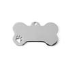 Placa de identificación de hueso de perro de acero de titanio transfronterizo, colgante para mascota, etiqueta antipérdida, colgante con patrón hueco de garra de perro, grabado láser