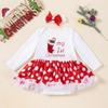Vestido Harper de Manga Longa Estampado Ponto Vermelho para Bebê Novo de Natal Transfronteiriço Vestido de Fio Fábrica Outlet