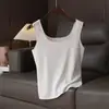 Moda de Hong Kong e Americana/ Elegante Retrô Francês Gola Quadrada Sem Mangas Tricotado de Seda Tencel Algodão Colete