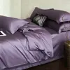 2026 Novo Conjunto Simples e Luxuoso de Quatro Peças 120S Algodão Integral Algodão de Fibra Longa Cor Sólida de Algodão Puro: Lençol de Cama, Capa de Edredom, Fronha e Colcha