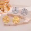 Pendientes de Aguja Plateada con Textura Geométrica Irregular Pendientes de Diseño Geométrico Retro Europeos y Americanos Pendientes Elegantes Simples y Versátiles