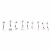 F136 Aleación de Titanio Rosca Interna Estrella Colgante Clavo de Oreja Clavo de Hueso de Oreja Perforación de Oreja de Gato Joyería Pendientes para Mujeres