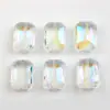 Cuentas de vidrio de 13 x 18 mm, cuentas planas rectangulares con forma de cuentas, colgante mágico galvanizado, accesorios de joyería DIY al por mayor