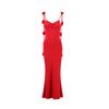 Vestido de noche sexy para mujer, transfronterizo europeo y americano, sin espalda, con tirantes, flor tridimensional decorativa, tirantes, vestido largo