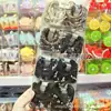 3 Peças por Pacote Estilo Coreano Simples Laço de Pérola Cor Café Preto Elástico Alto Prendedor de Rabo de Cavalo Corda de Cabelo de Seda de Gelo
