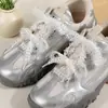 Novos Cadarços de Renda com Laço Estilo Ballet Adequados para Tênis de Treinamento Moral Cadarços Casuais Esportivos Versáteis Par