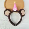 Diadema de felpa antideslizante para mujer, diadema para el pelo, accesorios para el pelo, máscara facial de dibujos animados linda nueva