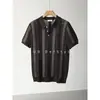 Camisa polo, camisa de punto, camiseta de manga corta para hombre, con cuello camisero, rayas caladas, estilo old money, verano, venta al por mayor de fábrica transfronteriza