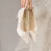 Hermosos Zapatos de Tacón Alto de Boda Estilo Francés para Mujer 2026 Nuevos Zapatos de Encaje para Compromiso y Novia para Combinar con Vestido y Cheongsam