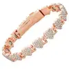 Pulseira Magnética Popular Europeia e Americana Transfronteiriça, Coração de Pêssego Fashion e Luxuoso Cheio de Diamantes, Pulseira Magnética de Liga de Uma Fileira para Casal