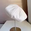 Boina de Lã Pura Estilo Fang Bingbing para Mulheres, Chapéu de Tecido Quente para Outono e Inverno, Clássico Chapéu de Aeromoça, Chapéu Fashion Retrô