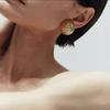 BLO * T Pendientes Hemisféricos con Patrón de Corteza y Acabado Cepillado Diseño de Nicho para Mujer Lujo Ligero Avanzado Clavo de Oreja Simple Accesorios para Oreja Mujer