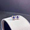 Pendientes de zafiro con forma de corazón, con diamantes de imitación, cristal afilado y amor, con transmisión en vivo en línea, para mujer