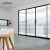 Puerta Deslizante de Aleación de Titanio-Magnesio Certificada Europea, Puerta Deslizante de Tres Vínculos, Puerta Divisoria de Aleación de Aluminio, Puerta Deslizante Invisible para Cocina
