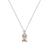 Collar con Botella de Perfume de Lujo Ligero Más Vendido Transfronterizo, Femenino, Gama Alta, Incrustado con Diamantes de Alto Carbono, Colgante con Corte de Flor de Hielo, Cadena para Clavícula