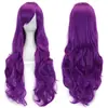 Peluca de cosplay de anime, peluca para fiesta de disfraces de Navidad, cabello largo y rizado, peluca de cabello rizado de 80 cm con flequillo lateral