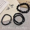 Nuevo Estilo Chino Apilado Guofeng Pulsera con Hebilla de Seguridad Doble Círculo Imitación Ónice Pulsera Vintage Mejor Amigo de Pareja Pulsera Versátil