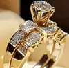 Item Super Popular do Ebay: Anel Dourado Feminino Moderno com Zircônia, Par de Anéis Femininos de Luxo Venda Quente