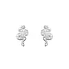 Aretes de Serpiente, Estilo Fresco Personalizado, Estilo Pareja Hip-Hop, Aretes Pequeños Inteligentes en Forma de Serpiente con Diamantes, Nuevo Estilo Transfronterizo para el Año de la Serpiente