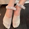 Meias Estilo Ballet, Meias Sapatilha, Meias Finas de Renda em Malha para Verão, com Laço, de Cano Baixo Invisíveis