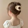 Presilha de Cabelo Doce Floral de Abalone Infantil para Meninas, Presilha de Cabelo Versátil para o Dia a Dia Sem Metal, Presilha de Garra Oval Grande Retrô
