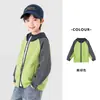 Chaqueta para Niños Duoduo 2026 Primavera y Otoño Nuevo Conjunto de Primavera para Niños Sudadera Deportiva con Capucha de Bloques de Color y Mangas Raglán