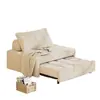 Bonita Cama Sofá Extensible Color Crema para Apartamentos Pequeños, Sofá Cama Plegable para el Hogar Dos en Uno para la Sala de Estar, Estilo Puff para la Familia