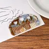 Pente largo retrô em formato de coração vazado de acetato, antiestático, suave para o cabelo, portátil, adequado para estilizar o cabelo e maquiagem, disponível em várias cores e em estoque