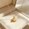 Collar Minimalista de Acero de Titanio con Perlas y Perlas de Guisante para Mujer, Diseño de Nicho, Nuevo, Moderno, Genial, Estilo Minimalista, Venta Directa de Fábrica, Dropshipping