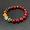Nuevo brazalete valiente de cinabrio este año de vida brazalete de cinco vías Dios de la Riqueza brazaletes de arena de oro púrpura de mineral en bruto para hombres y mujeres Venta al por mayor