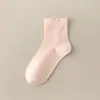 Calcetines sin costuras para mujer hasta la pantorrilla para primavera y otoño, Calcetines de algodón, Absorbentes de sudor, Transpirables, Blancos, Resistentes al olor, Calcetines con aceite esencial, Estilo fino de verano, Al por mayor