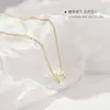 Collar Minimalista Exquisito Pequeña Letra m Acero de Titanio para Mujer, de Moda Versátil Estilo Ins Fresco Temperamento Sexy Cadena para Clavícula de Celebridad de Internet