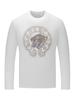 Camiseta de Manga Larga para Hombre Primavera y Otoño 2026 Algodón Modal Cabeza de Tigre con Pedrería Talla Grande Ajuste Delgado para Hombre Camiseta Básica