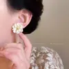 Pendientes de Flor Fresca Dulce Mori para Mujer Simples Versátiles Elegantes Pendientes de Gardenia Lujo Ligero Accesorios de Oreja de Nicho