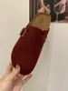 Zapatos de Lana Birkenstock para Mujer Suela Gruesa Otoño Nuevo Estilo Perezoso Casual Suela Plana Punta Artística Medias Zapatillas para Ropa de Exterior de Mujer