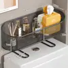 Estante de Almacenamiento para Baño, Estante para Inodoro sin Taladro Above the Toilet, Estante de Almacenamiento Montado en la Pared para Lavabo de Baño