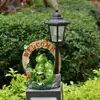Jardín Creativo Transfronterizo Rana de Resina Luz Solar para Exteriores Estatua de Animal para Patio Adornos Luz Ambiental Luz para Césped
