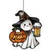 Atrapasol Halloween Nuevo Producto Transfronterizo Fantasma Lindo Acrílico Fantasma 2D Decoración Colgante para Ventana de Jardín Decoración del Hogar