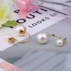 Joyería Estrella Coreana Aretes de Doble Perla Aretes de Perlas Venta al por Mayor de Joyería Clásica Coreana