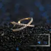 Anillo de Drama Coreano Jun Ji-hyun Anillo Abierto Envolvente de Diamante Hueco de Cruz Distintivo Estilo Coreano Anillo para Mujer