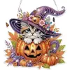 Lanternas de Abóbora Quentes de Venda Cruzada para Halloween, Guirlandas de Esqueleto, Pingentes Redondos de Acrílico, Decorações de Janela, Placas Suspensas para Varanda